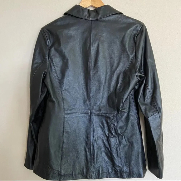 Wilsons Leather Black Casual Y2K Style Blazer Medium - Picture 3 of 8